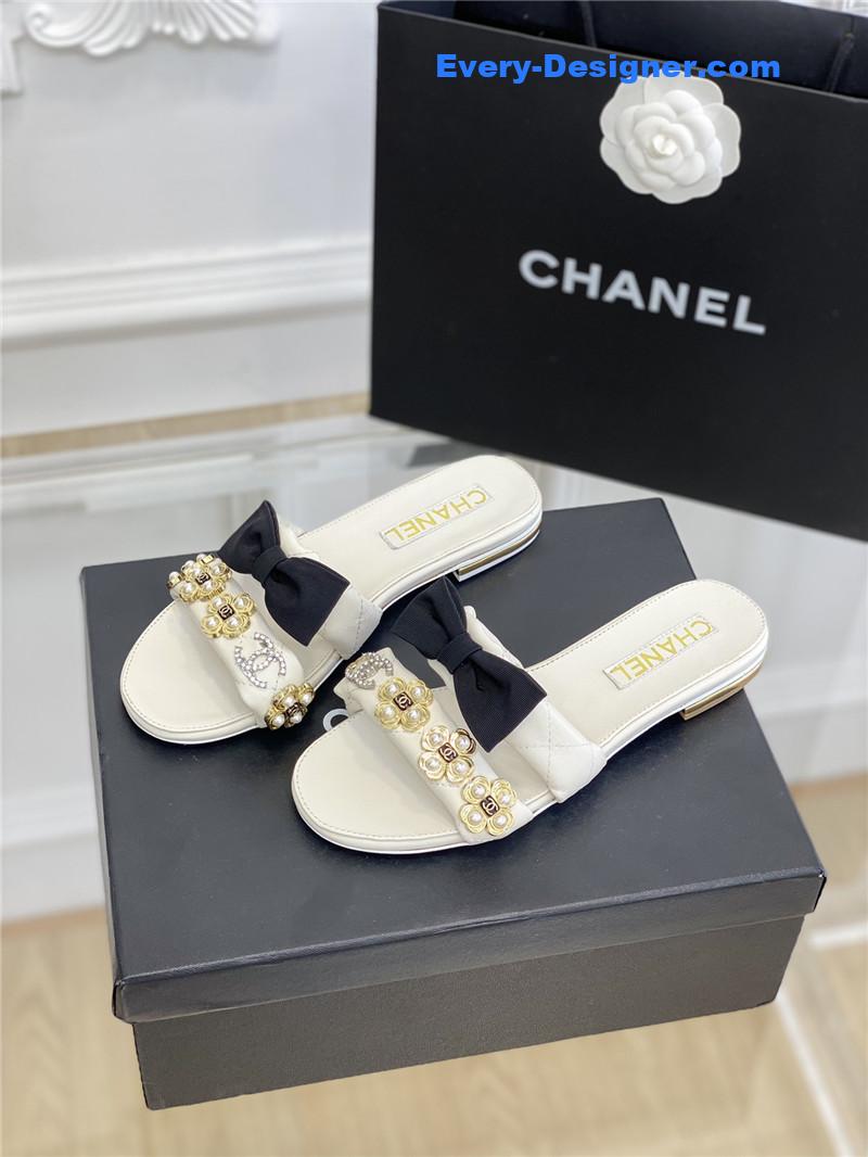 CC new bowknot flower buckle slippers