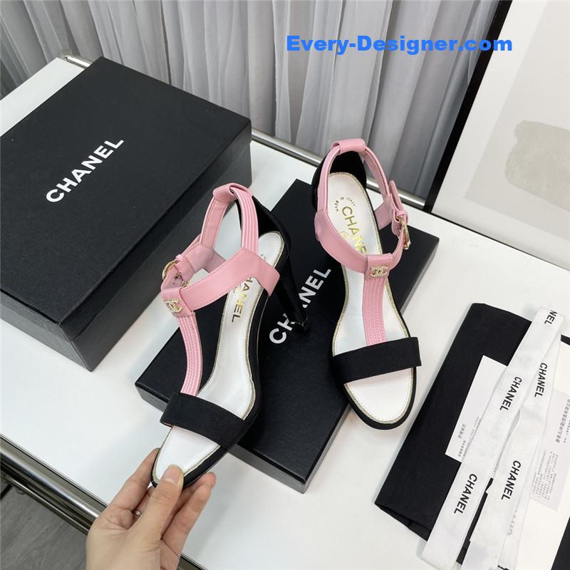 Ch**el t-strap high-heeled sandals