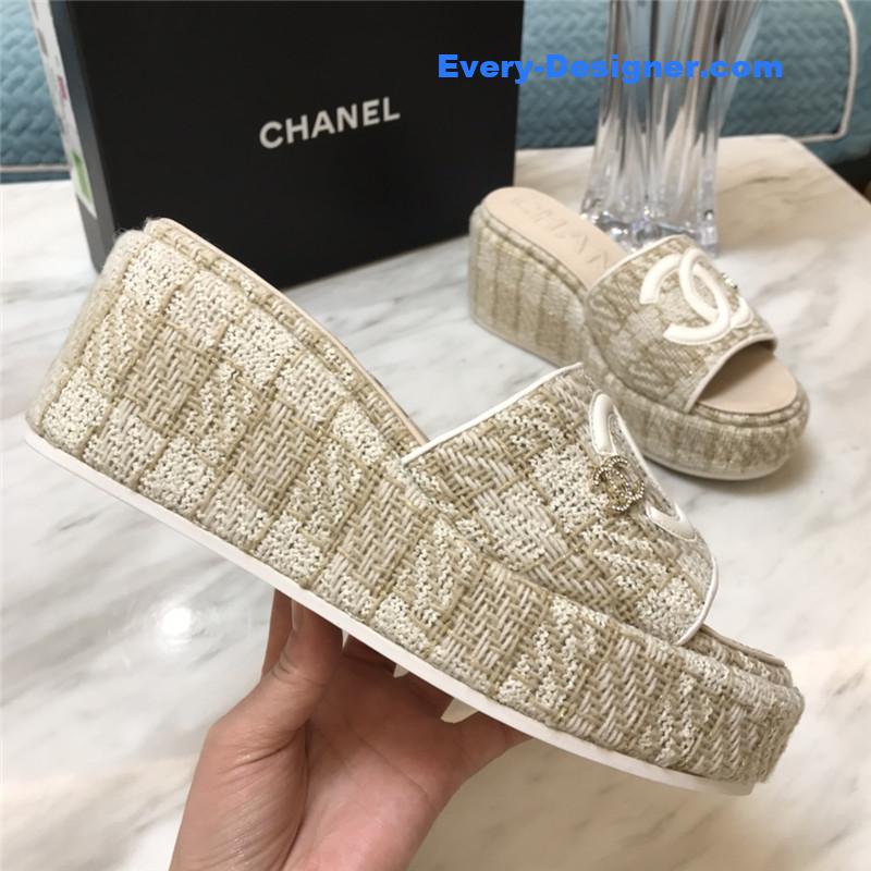 CC new large double C lazy platform slippers