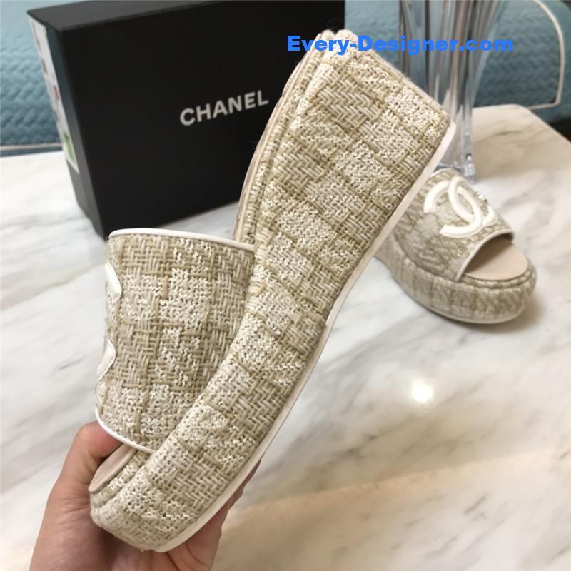 CC new large double C lazy platform slippers