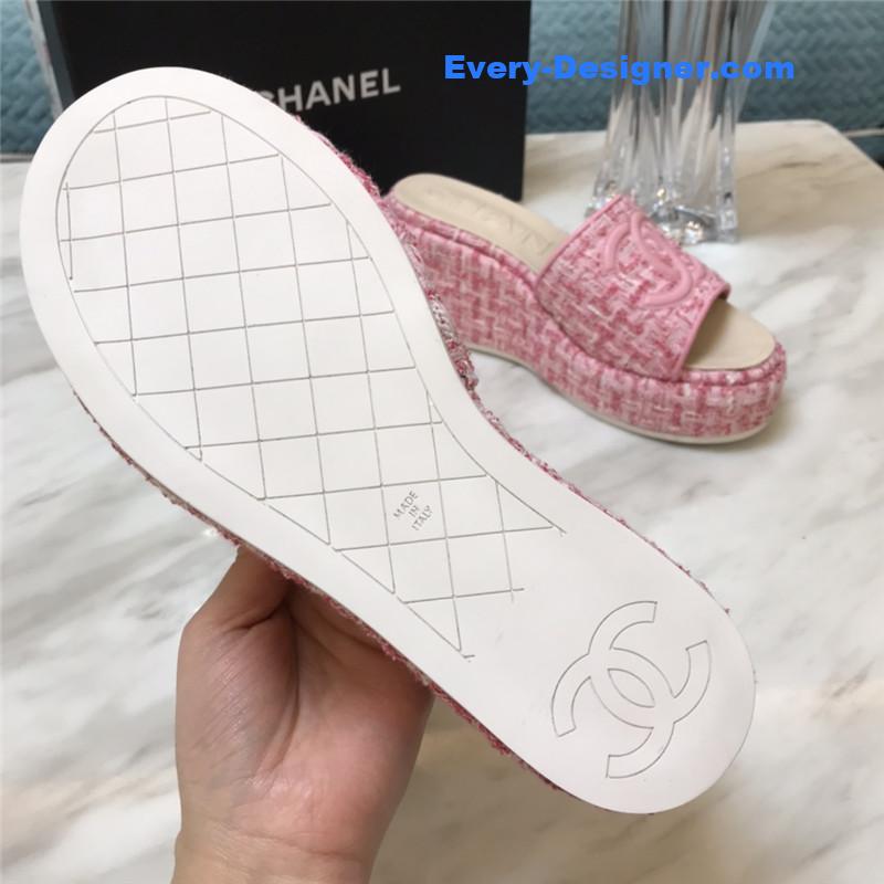 CC new large double C lazy platform slippers