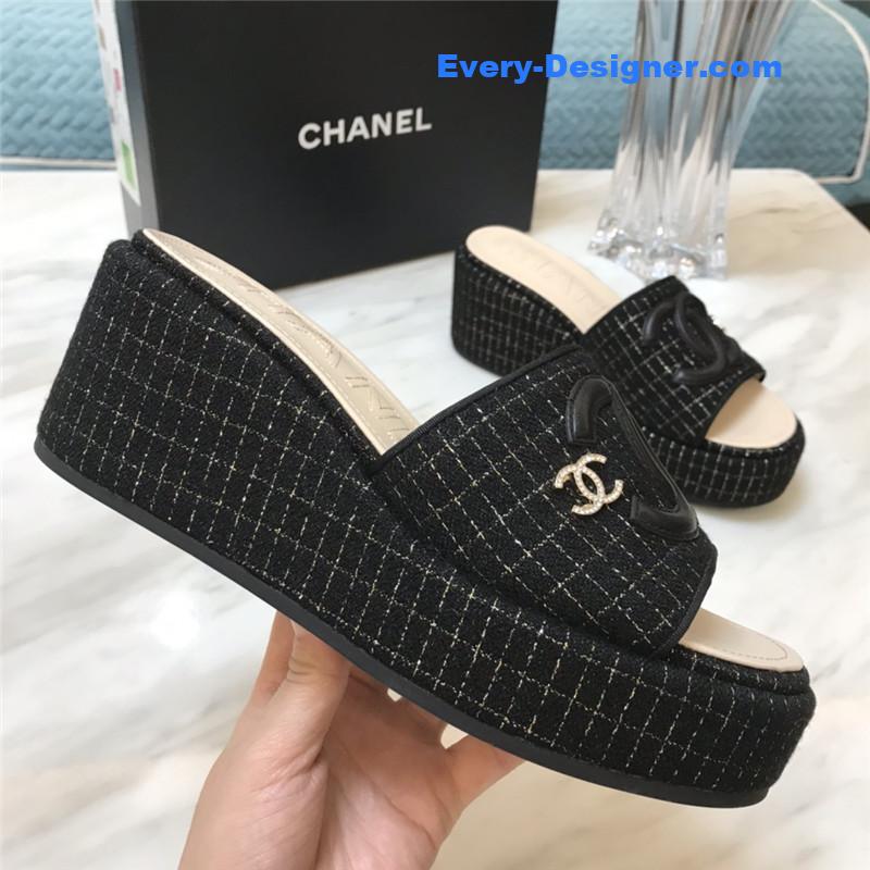 CC new large double C lazy platform slippers