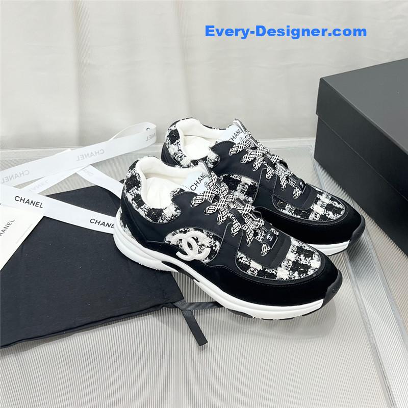 Ch**el patchwork casual sneakers
