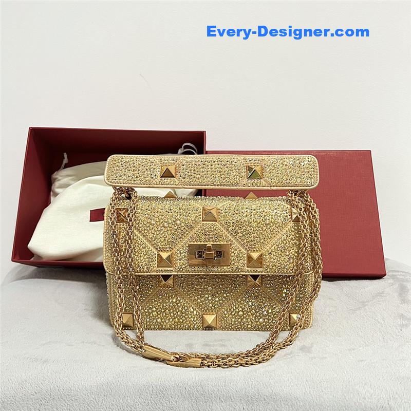 Va1e*ntin0 garavani roman stud crystal shoulder bag