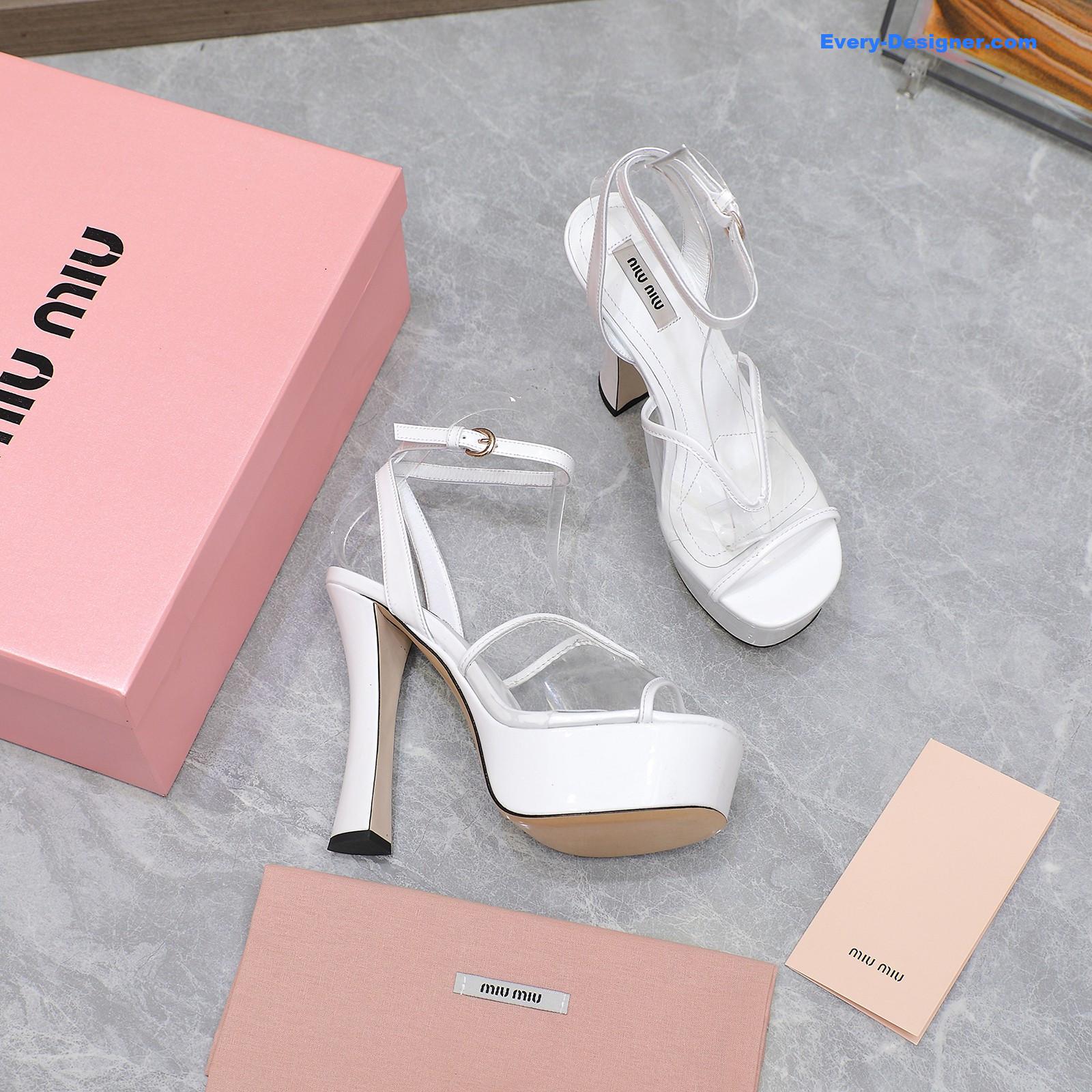 M1um1u transparent film high heels