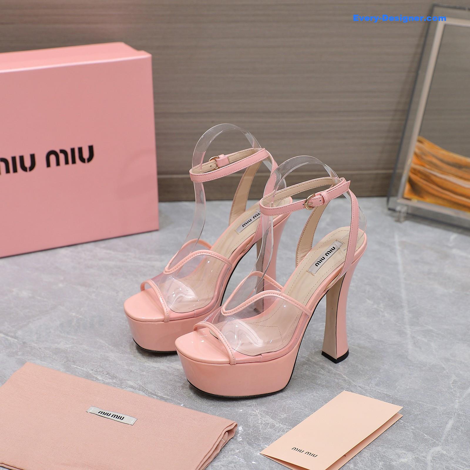M1um1u transparent film high heels