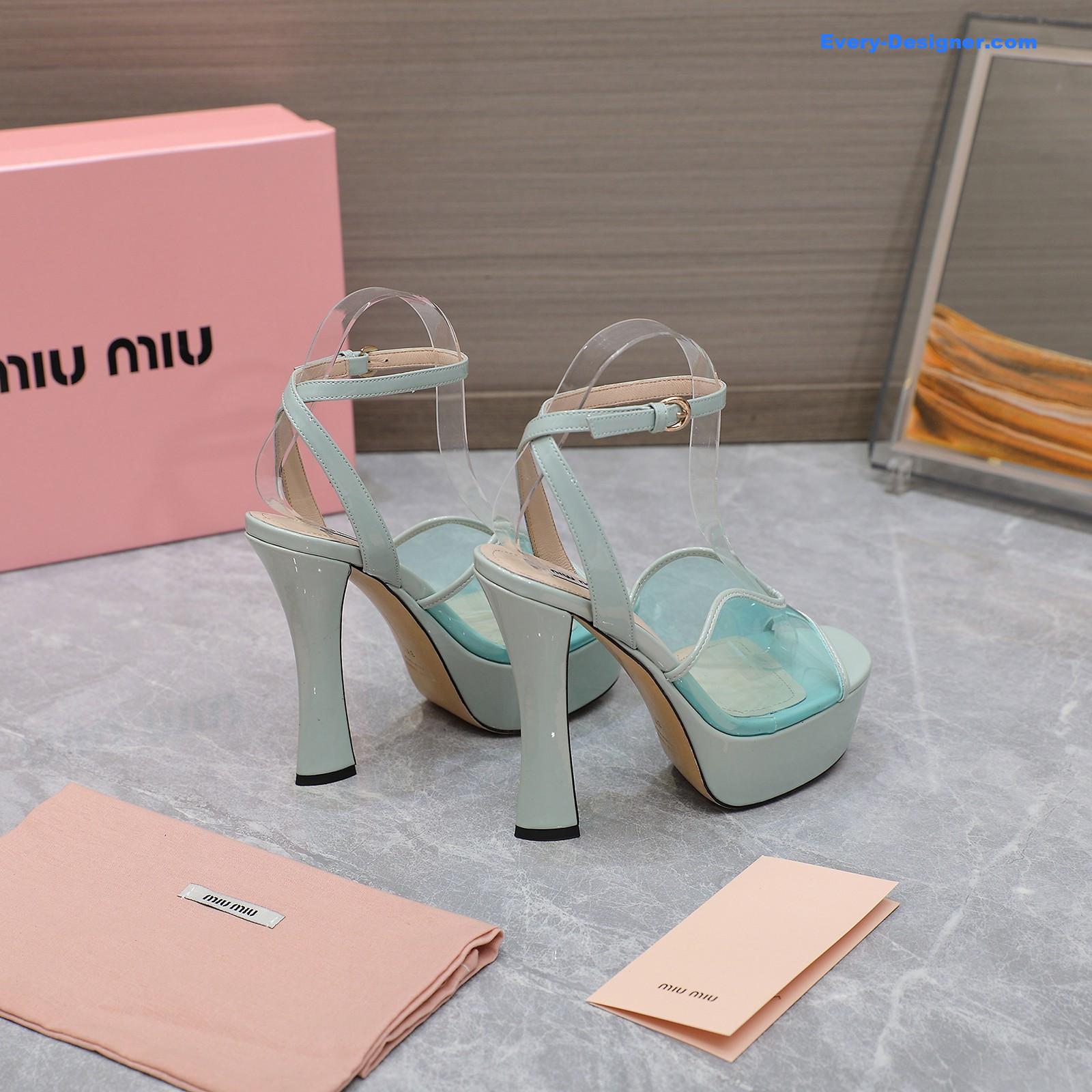M1um1u transparent film high heels