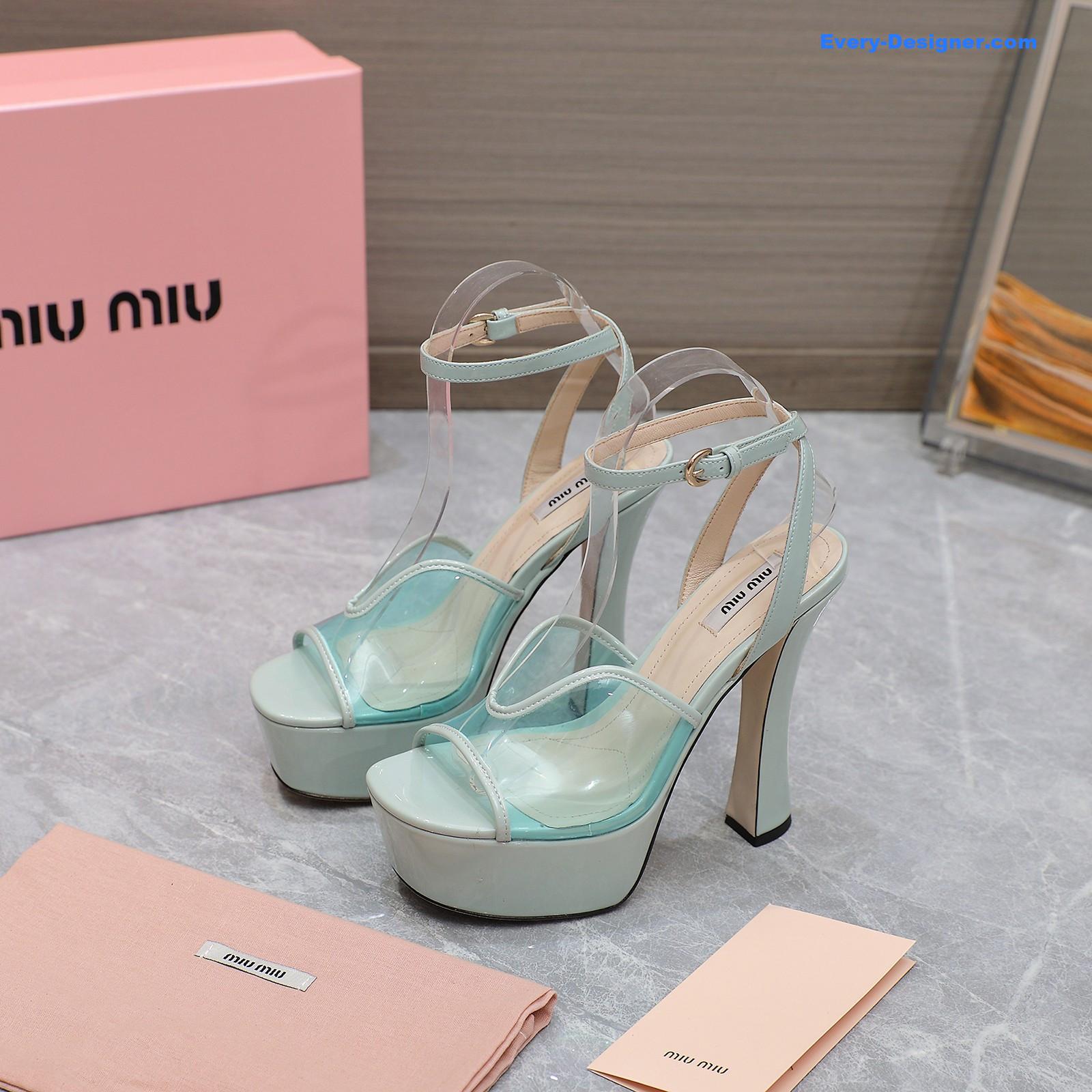 M1um1u transparent film high heels