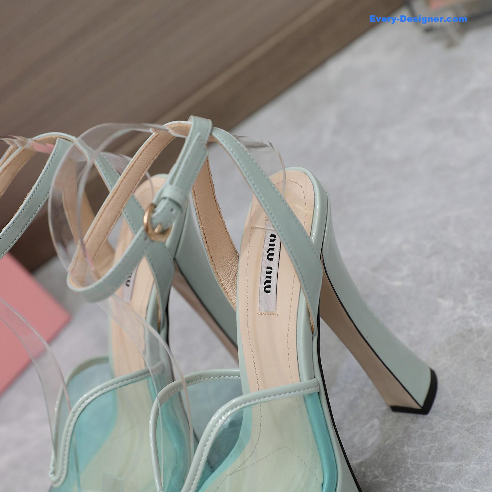 M1um1u transparent film high heels