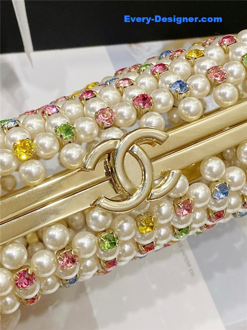 Ch**el glass pearl gem evening bag