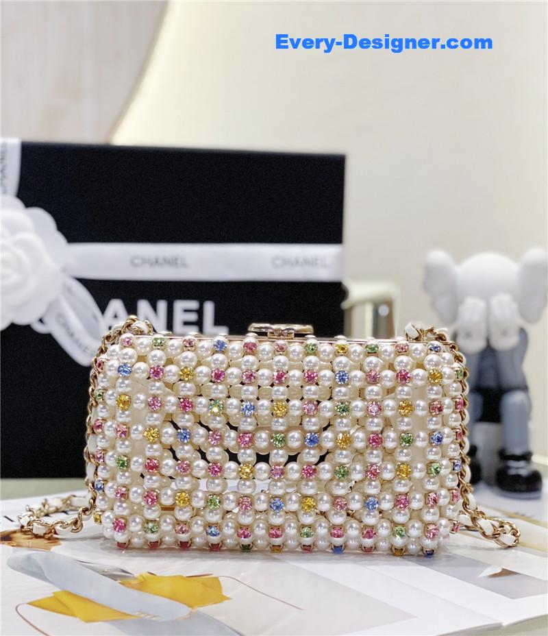 Ch**el glass pearl gem evening bag