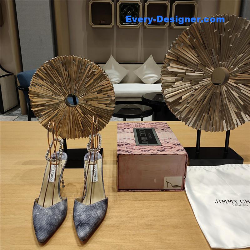 J1m*y Ch00 crystal chain heeled sandals