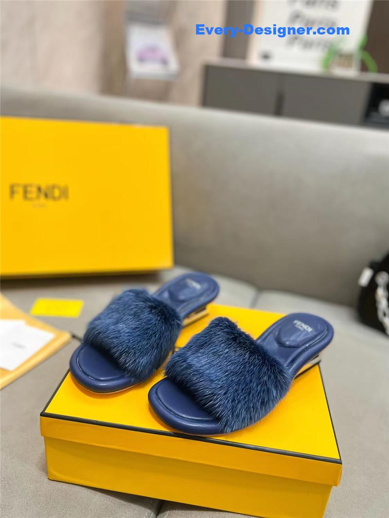 F**di new mink fur slippers
