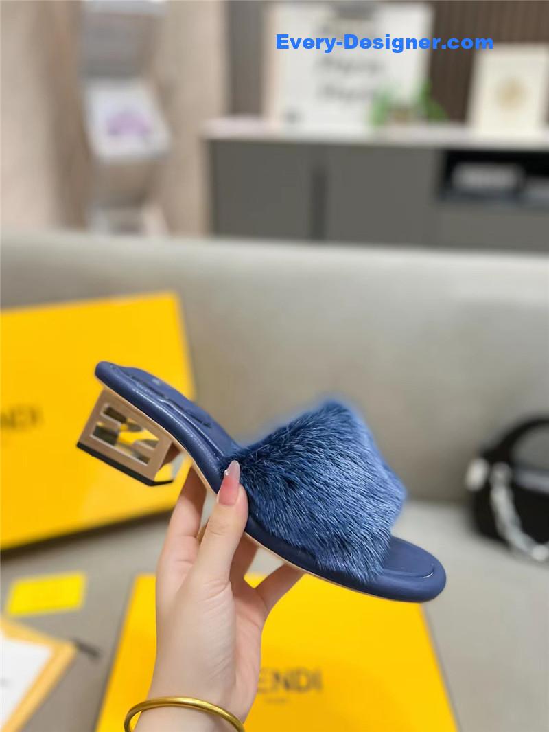 F**di new mink fur slippers