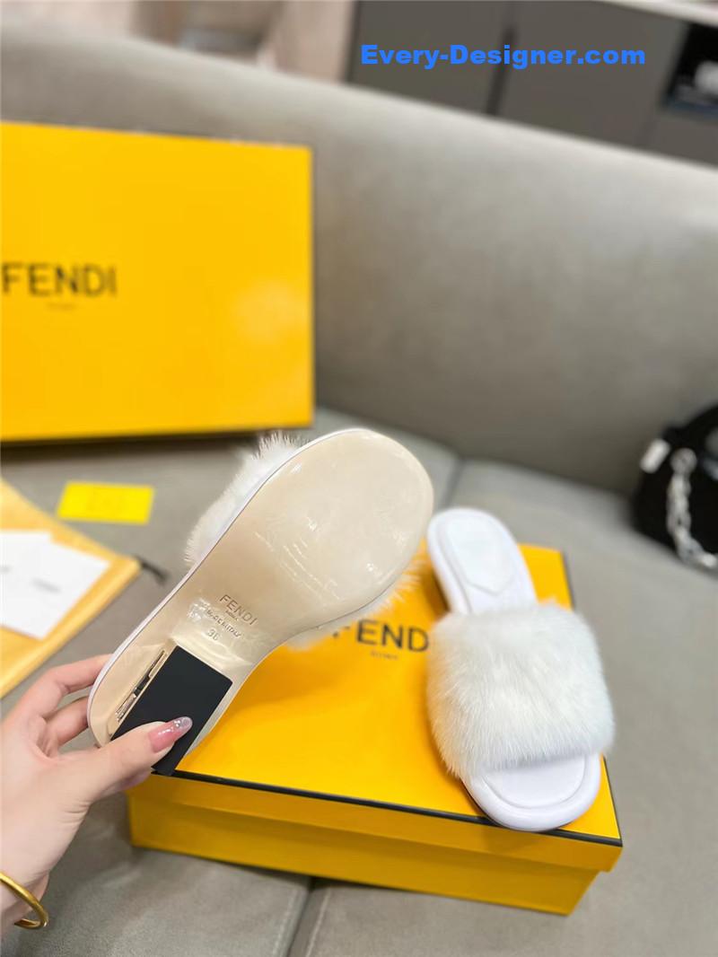 F**di new mink fur slippers