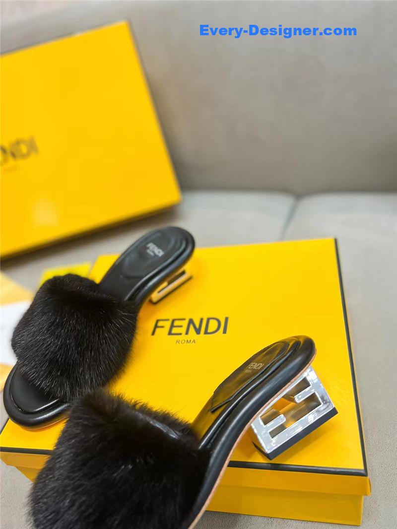 F**di new mink fur slippers