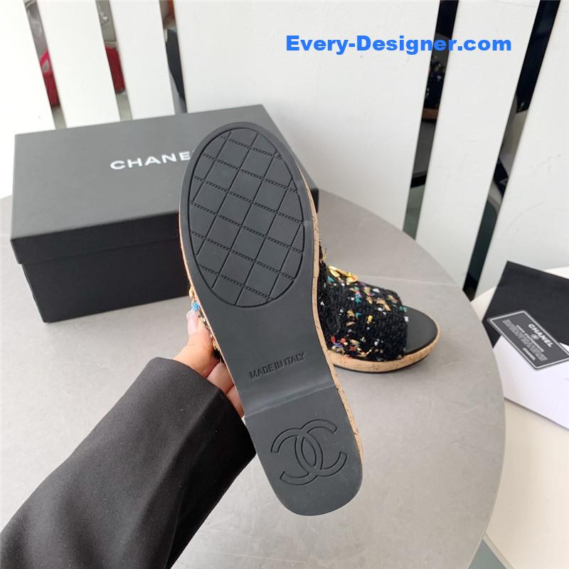 CC rhombus thick-soled flip flops