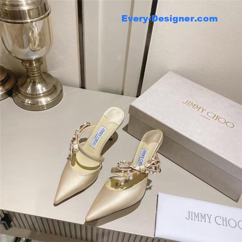 J1m*y Ch00 bow high heel sandals slippers
