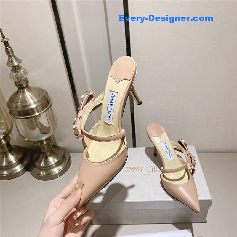 J1m*y Ch00 bow high heel sandals slippers