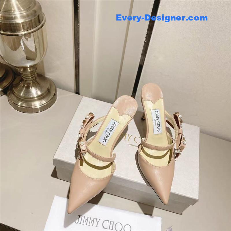 J1m*y Ch00 bow high heel sandals slippers