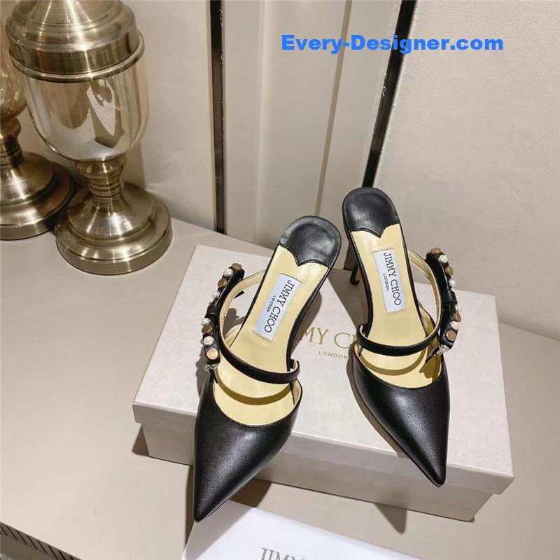 J1m*y Ch00 bow high heel sandals slippers