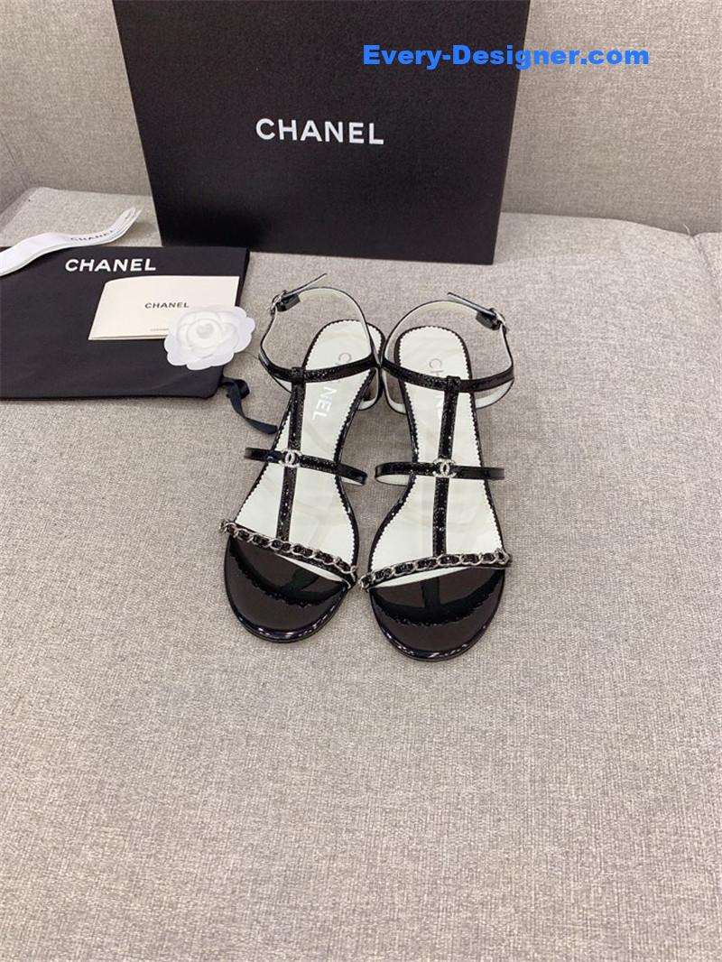 CC new chain chunky heel sandals