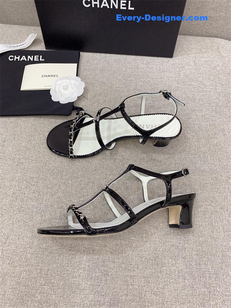 CC new chain chunky heel sandals