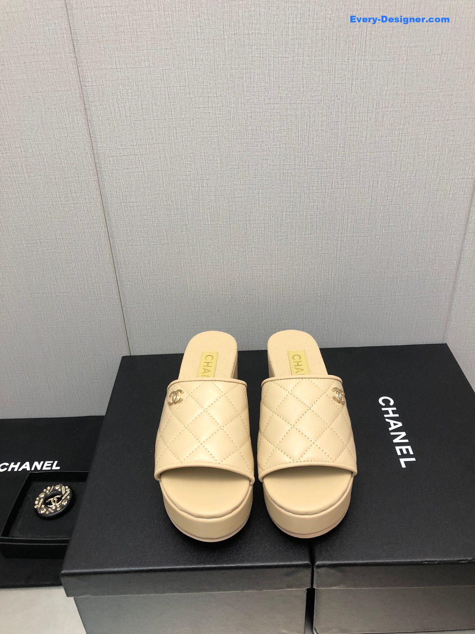 CC rubber outsole high imitation water platform slippers