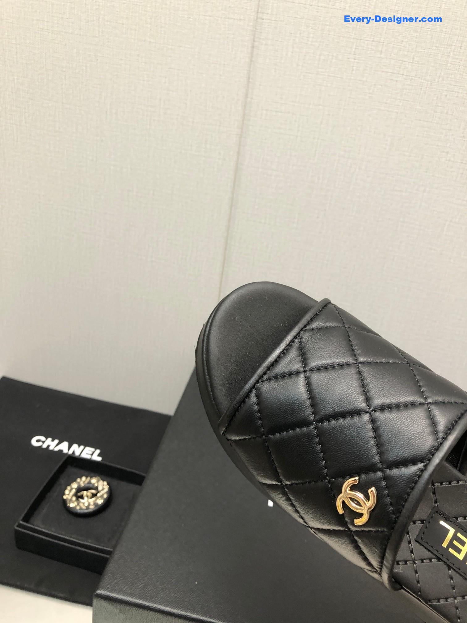 CC rubber outsole high imitation water platform slippers