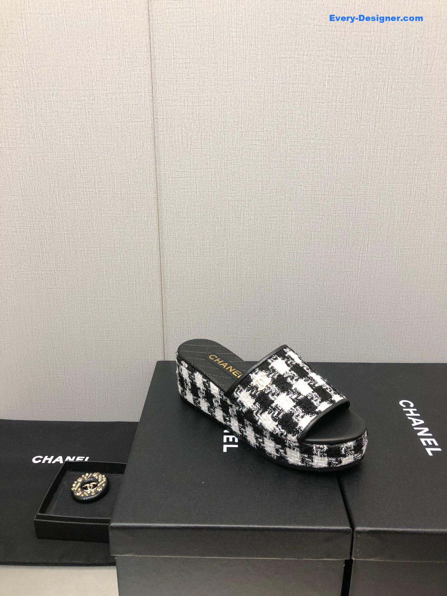 CC rubber outsole high imitation water platform slippers