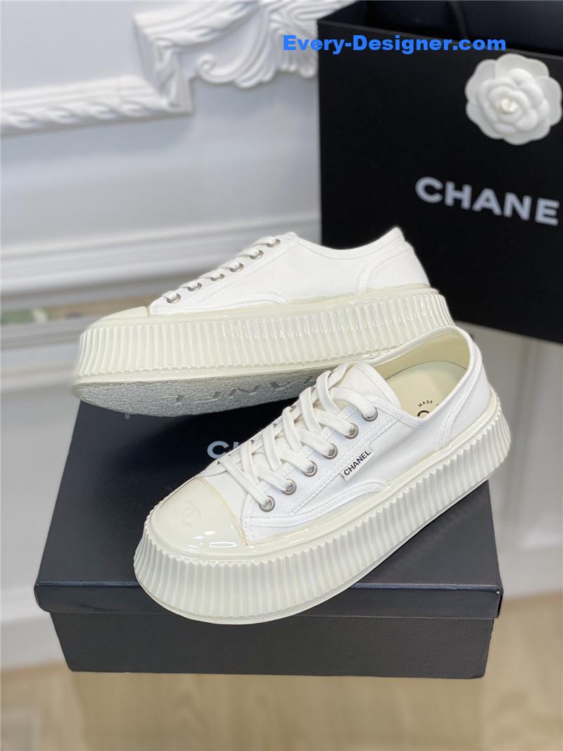 Ch**el platform canvas sneakers