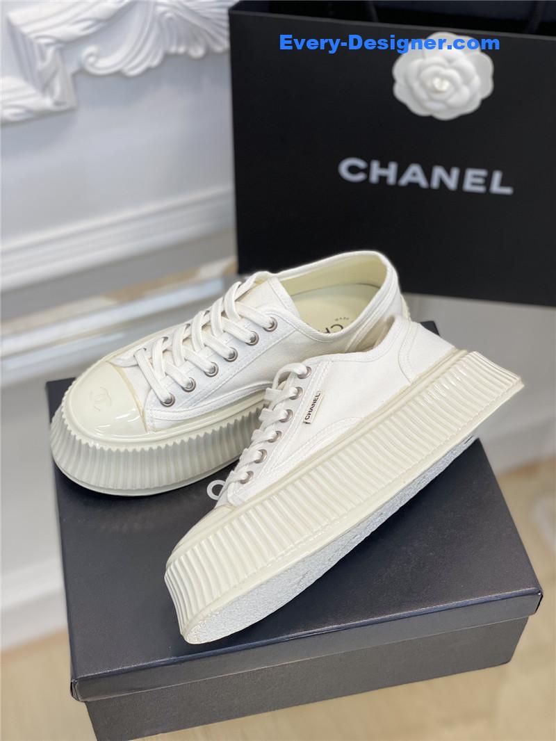 Ch**el platform canvas sneakers