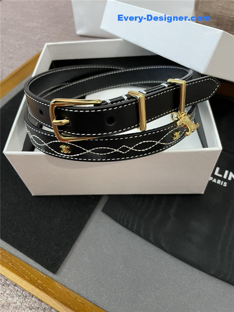 Ce1i*e embroidered belt in vintage calfskin