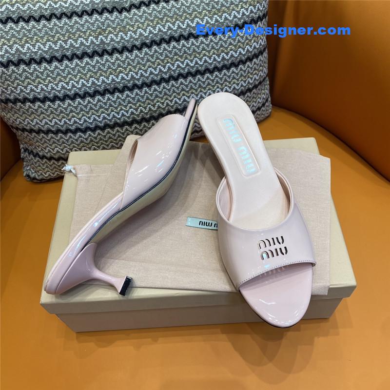 M1um1u fish mouth high heel slippers