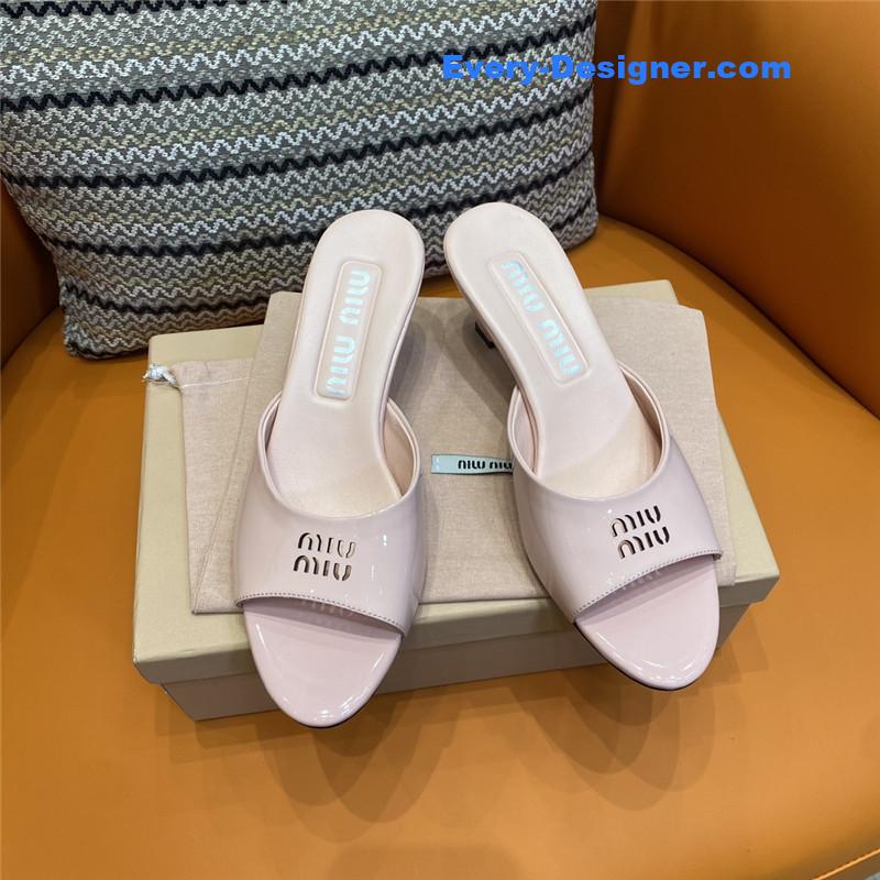 M1um1u fish mouth high heel slippers