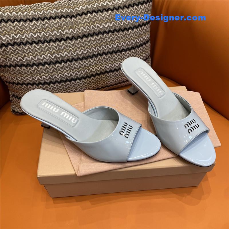 M1um1u fish mouth high heel slippers