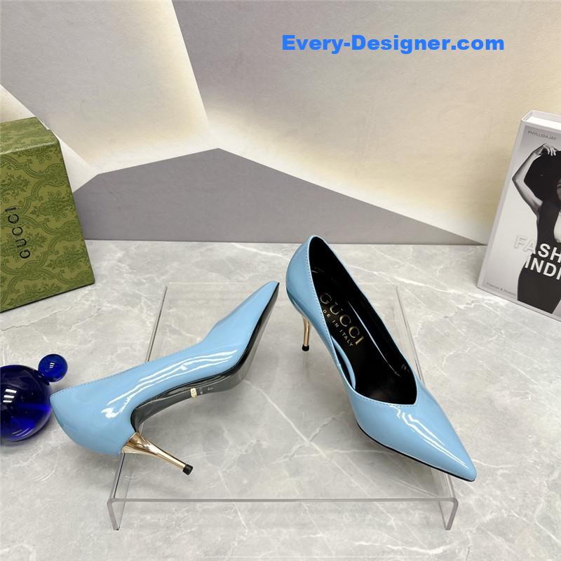 Gvc*1 pointed toe metal high-heeled shoes