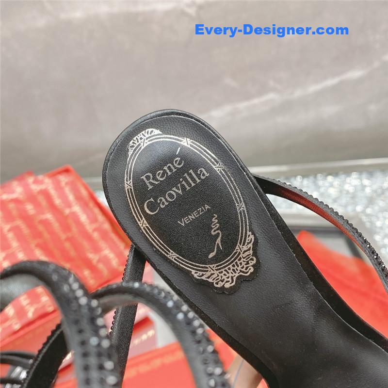 rene caovilla snake crystal high heel sandals