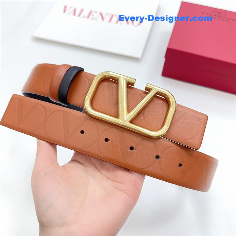 Va1e*ntin0 new double-sided top layer cowhide belt