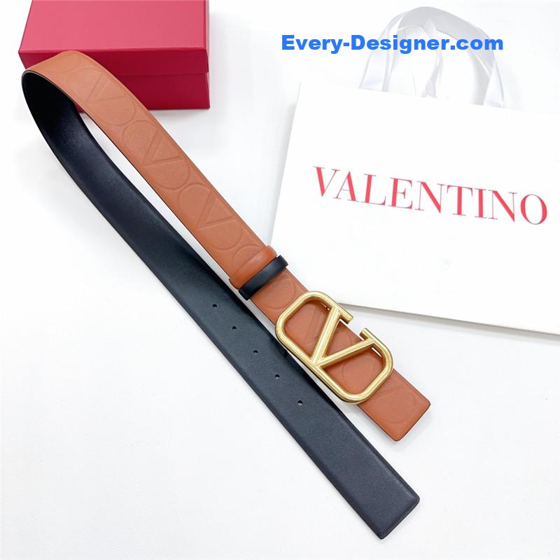 Va1e*ntin0 new double-sided top layer cowhide belt