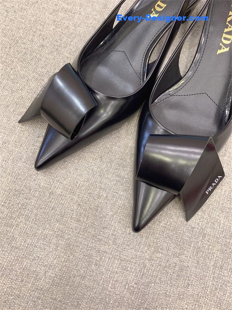 Pra*a catwalk new cat heel origami back empty shoes