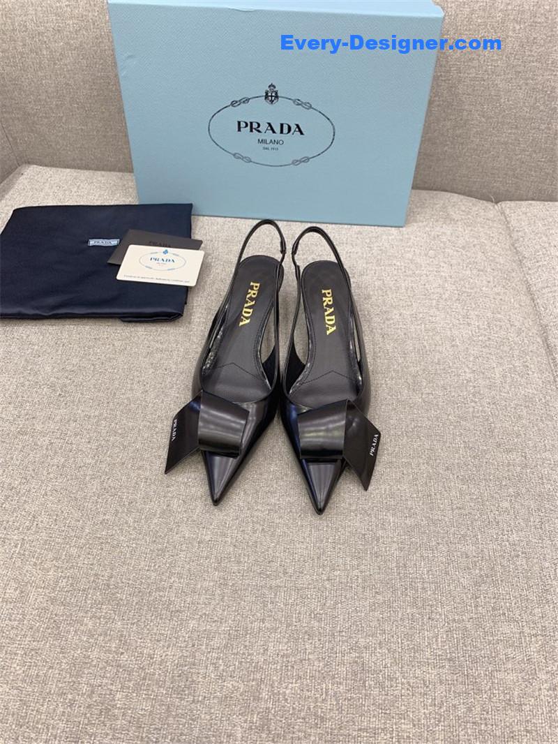 Pra*a catwalk new cat heel origami back empty shoes