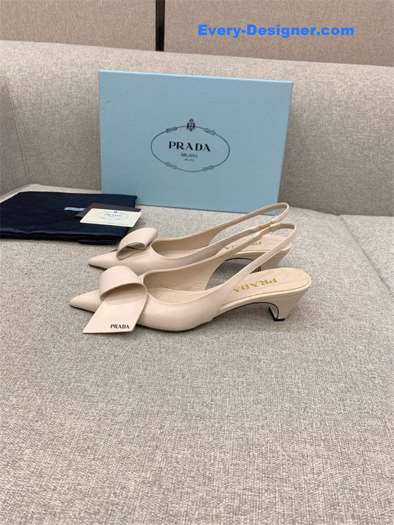 Pra*a catwalk new cat heel origami back empty shoes