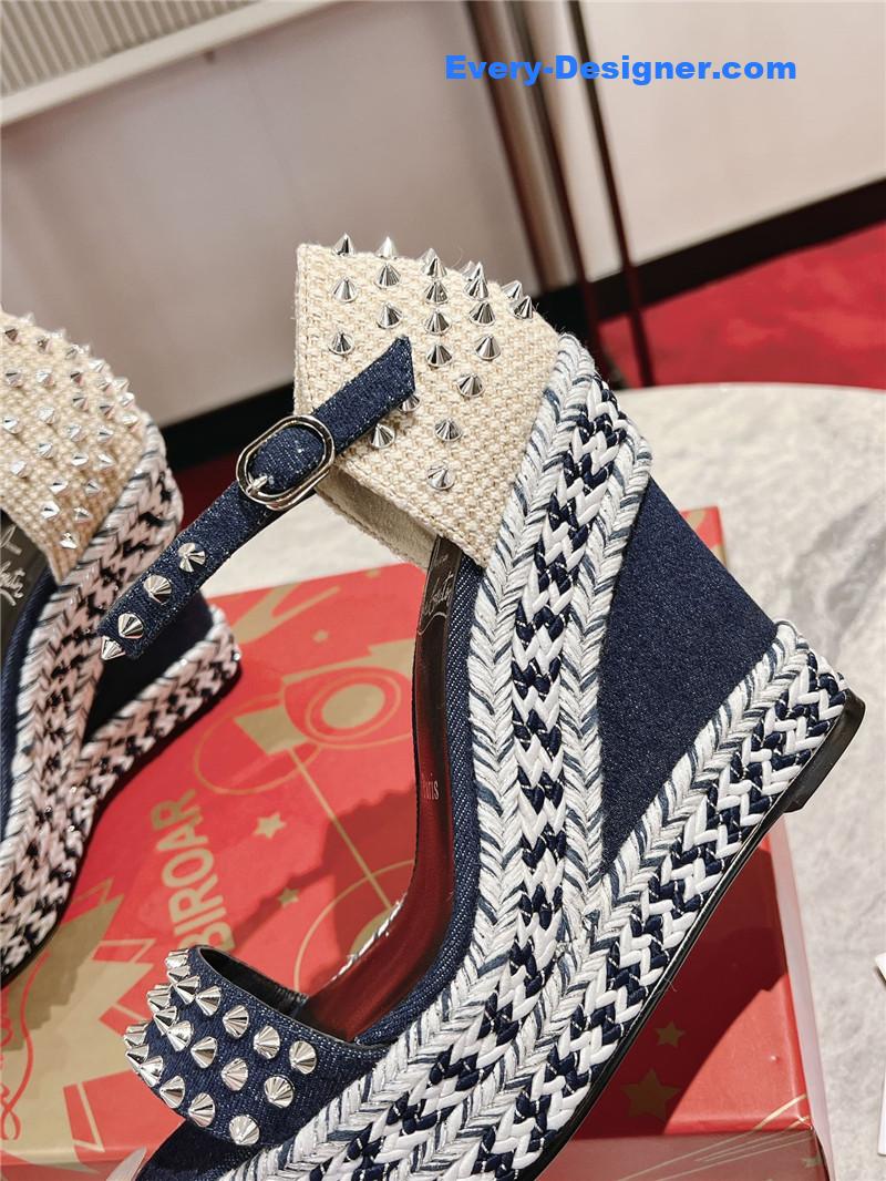 Chr1st1an louboutin mafaldina zeppa wedge sandals