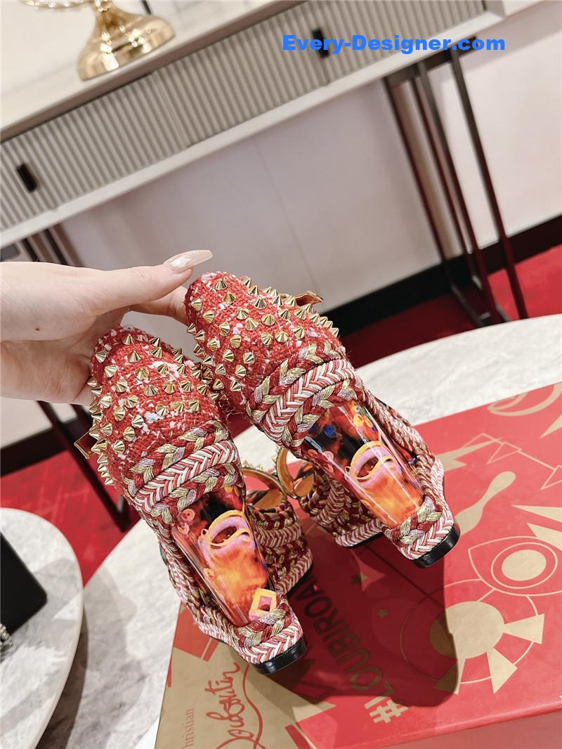 Chr1st1an louboutin mafaldina zeppa wedge sandals