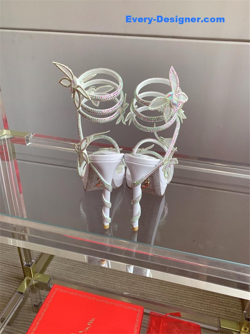 rene caovilla crystal butterfly high heel sandals