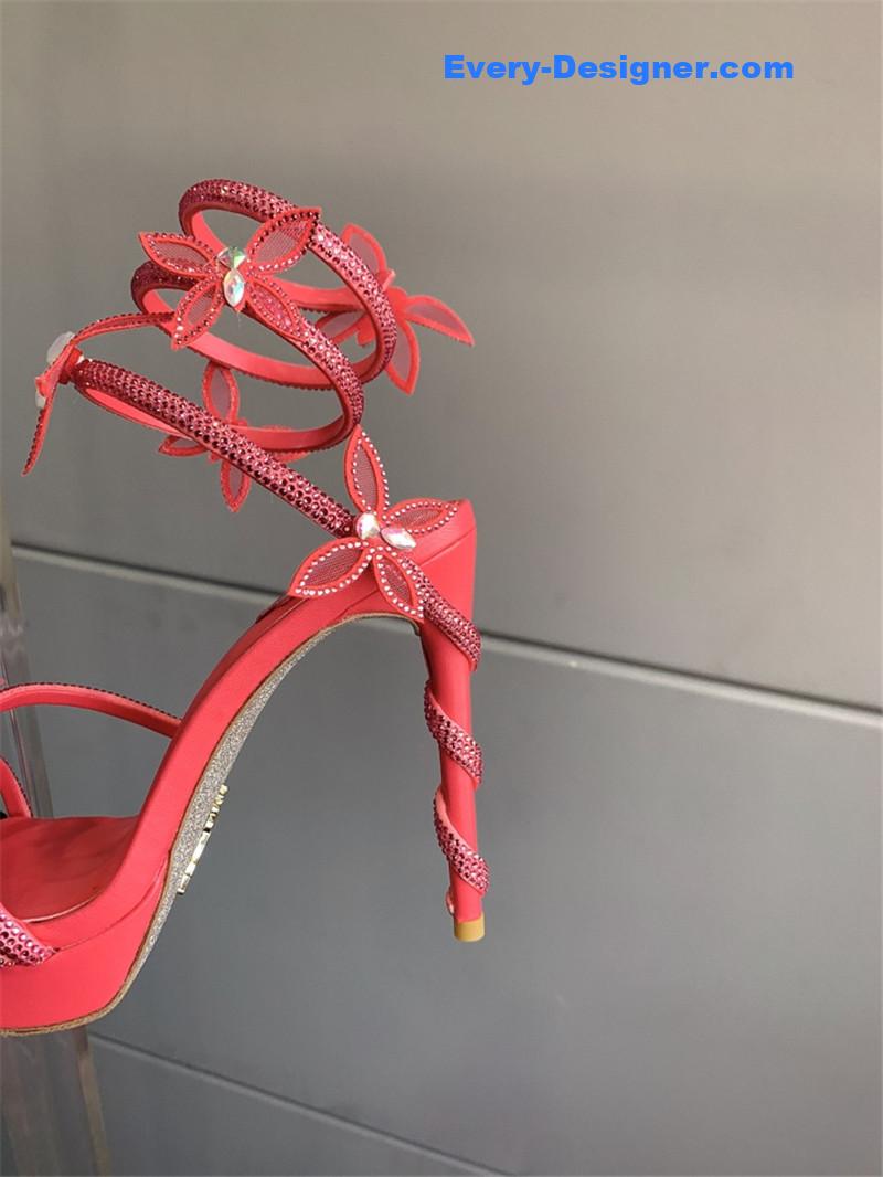 rene caovilla crystal butterfly high heel sandals