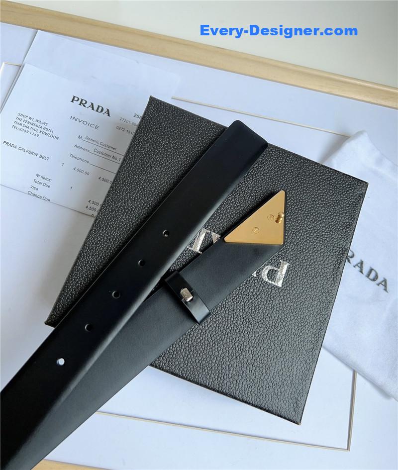 Pra*a enamelled metal triangle logo belt
