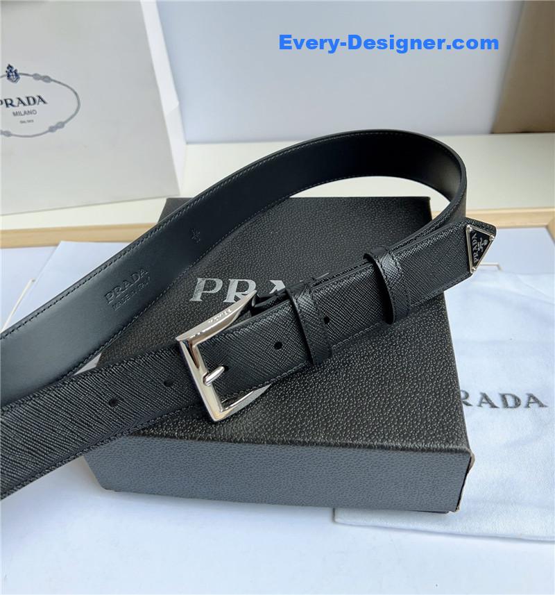 Pra*a enamelled metal triangle logo belt