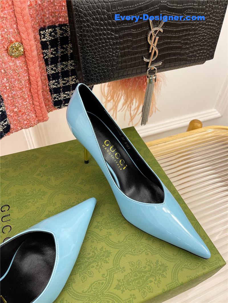 Gvc*1 metal heel pointed high heels
